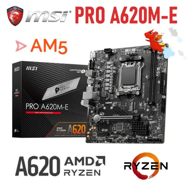 Placa Mãe MSI Pro A620m-E, AMD AM5, M-ATX, DDR5, Atualizada, Nova, Na Caixa
