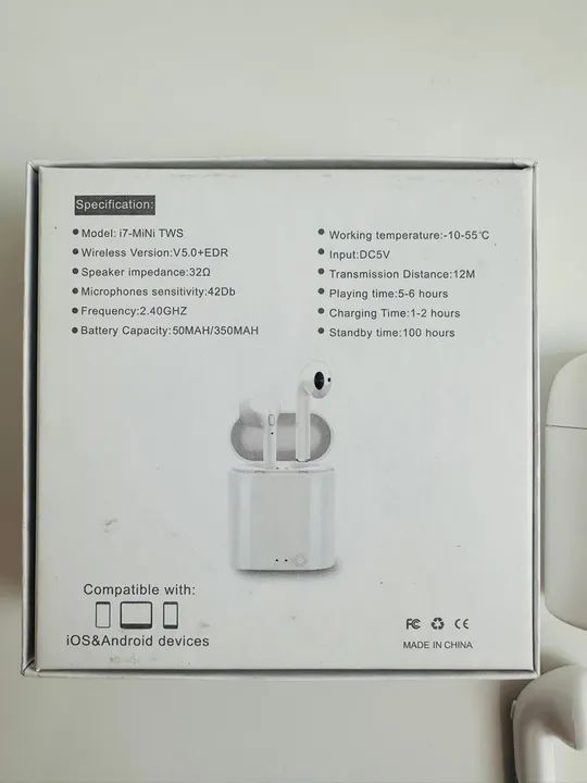 Fone Bluetooth i7 Mini - novo, na caixa! - Foto 4