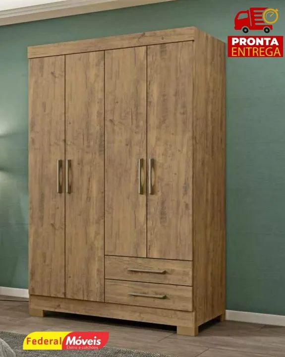 Guarda Roupa 4 Portas e 2 Gavetas Novo Pronta entrega 