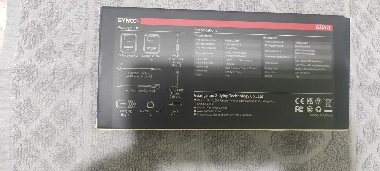 microfone sem fio synco G2 A2 lapela 2,4ghz preto - Foto 4