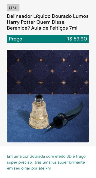 Harry Potter Delineador dourado - Foto 3