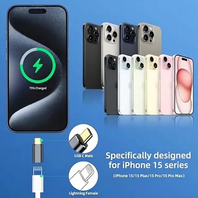 Adaptador Usb-C A?Gold CBA-25 para Lightning Compatível Para iPhone - Foto 4