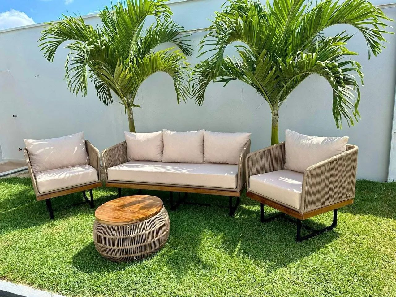 Conjunto Sofá e Poltronas para Área Externa