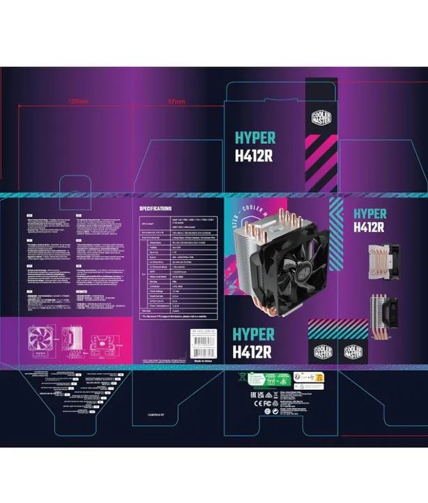 Air Cooler Para Processador Cooler Master Hyper H412R - Foto 2