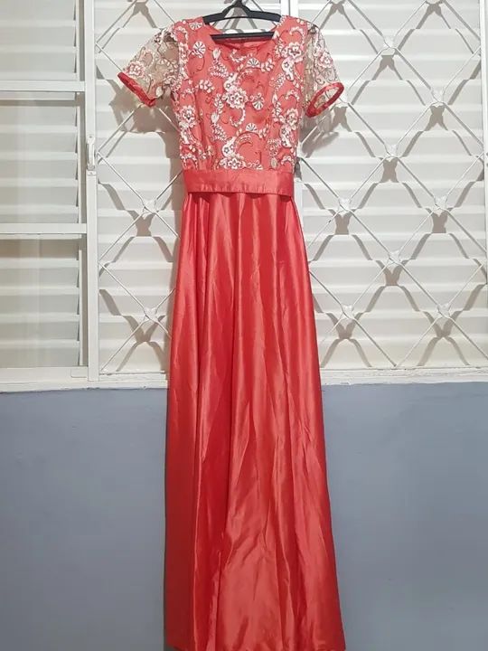 Vestido de festa madrinha laranja salmão  