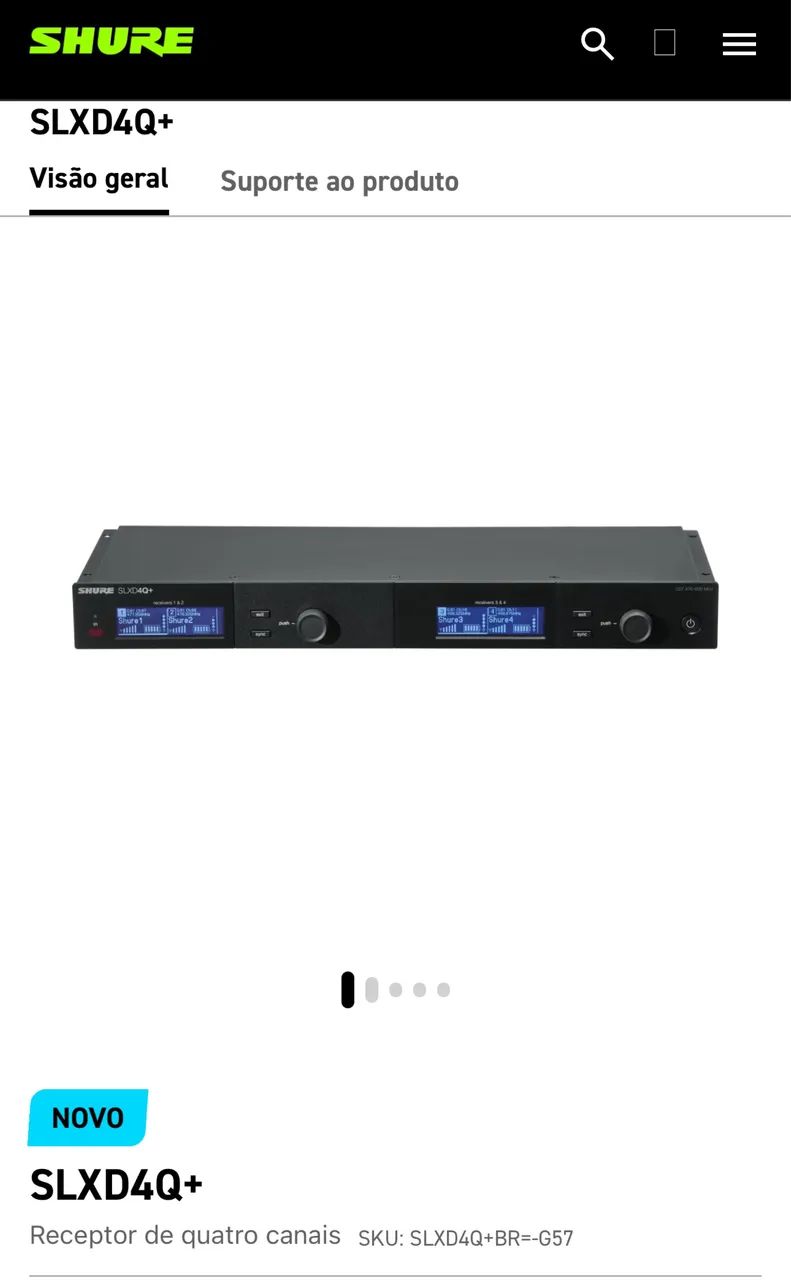 SHURE 01- SLXD4Q + com 04 SLXd2+ 470-608MHz