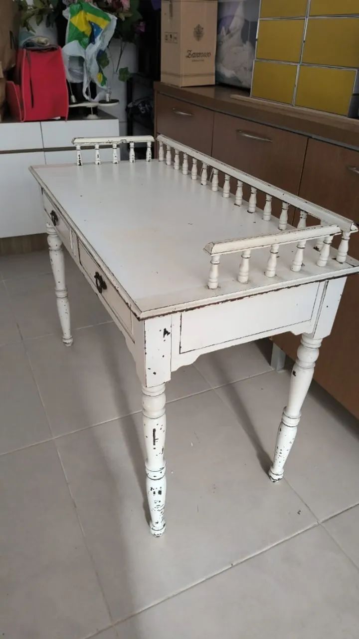 Mesa decorativa jateada branca64311792915843121