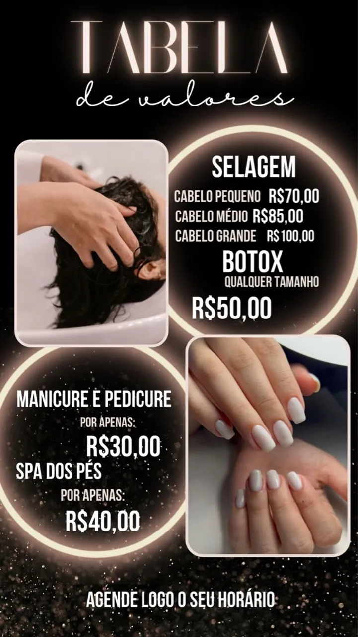 Promoção de cabelo e unha