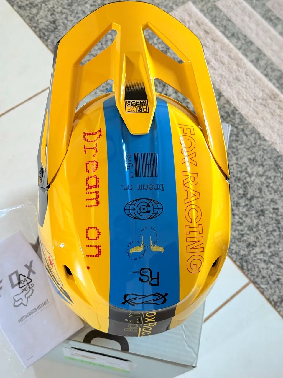 Fox Capacete Moto Amarelo  - Foto 5