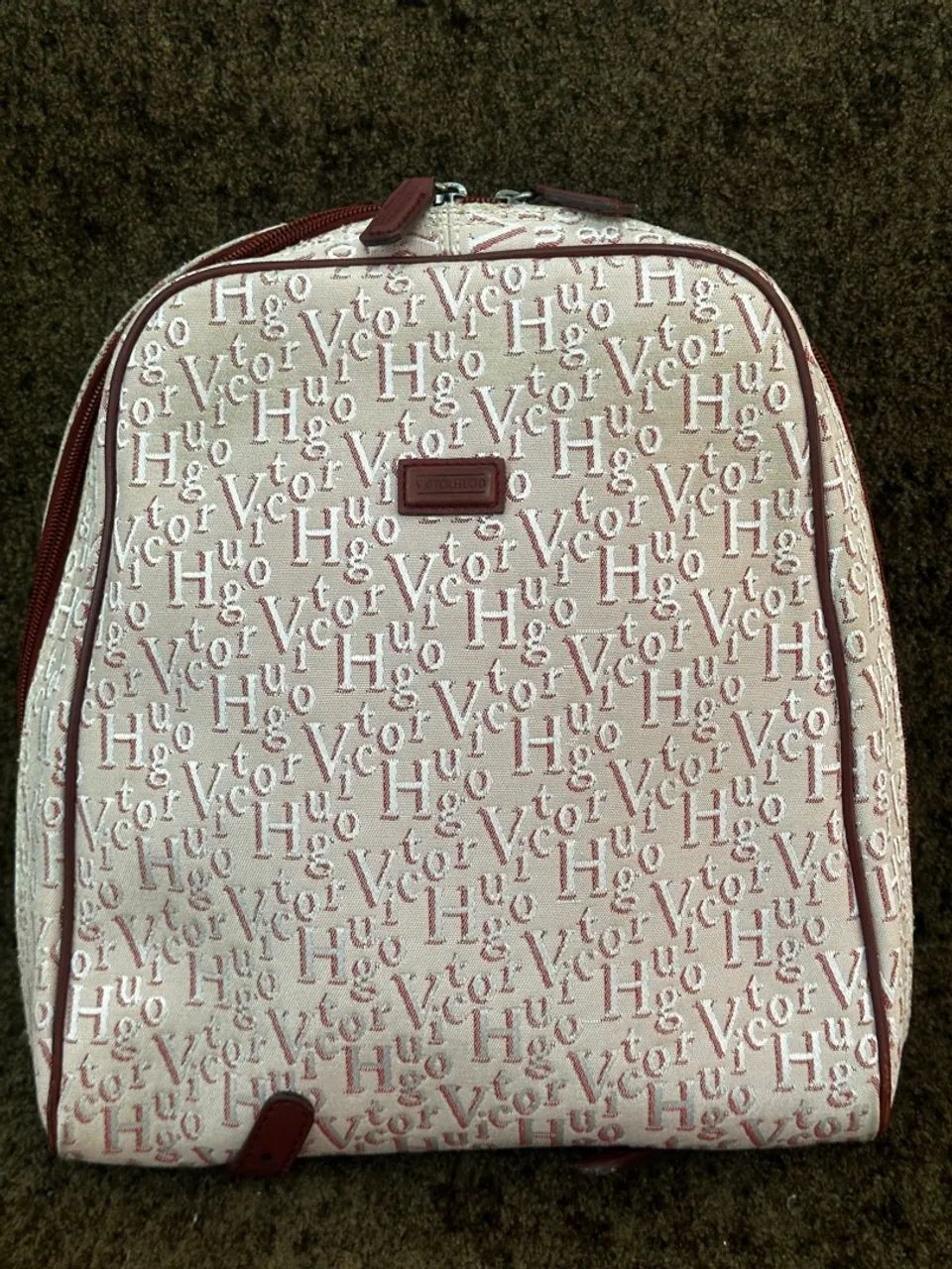 Mochila Victor Hugo - Jacquard - Rosa e Vinho