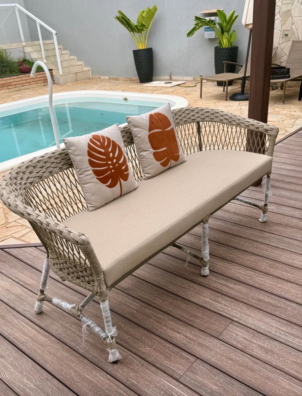 Sofa área externa gourmet alumínio corda nautica  - Foto 2
