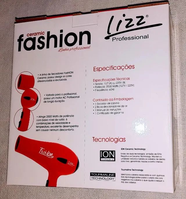 Secador de cabelo Profissional Lizz Fashion 2000W Red Forte Novo Sem Uso - Foto 4