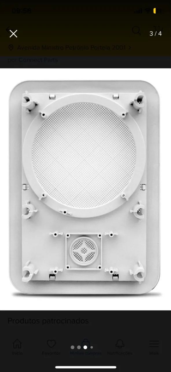 Par de Arandela Retangular Alto Falante 6 Polegadas para Teto de Gesso - Foto 3