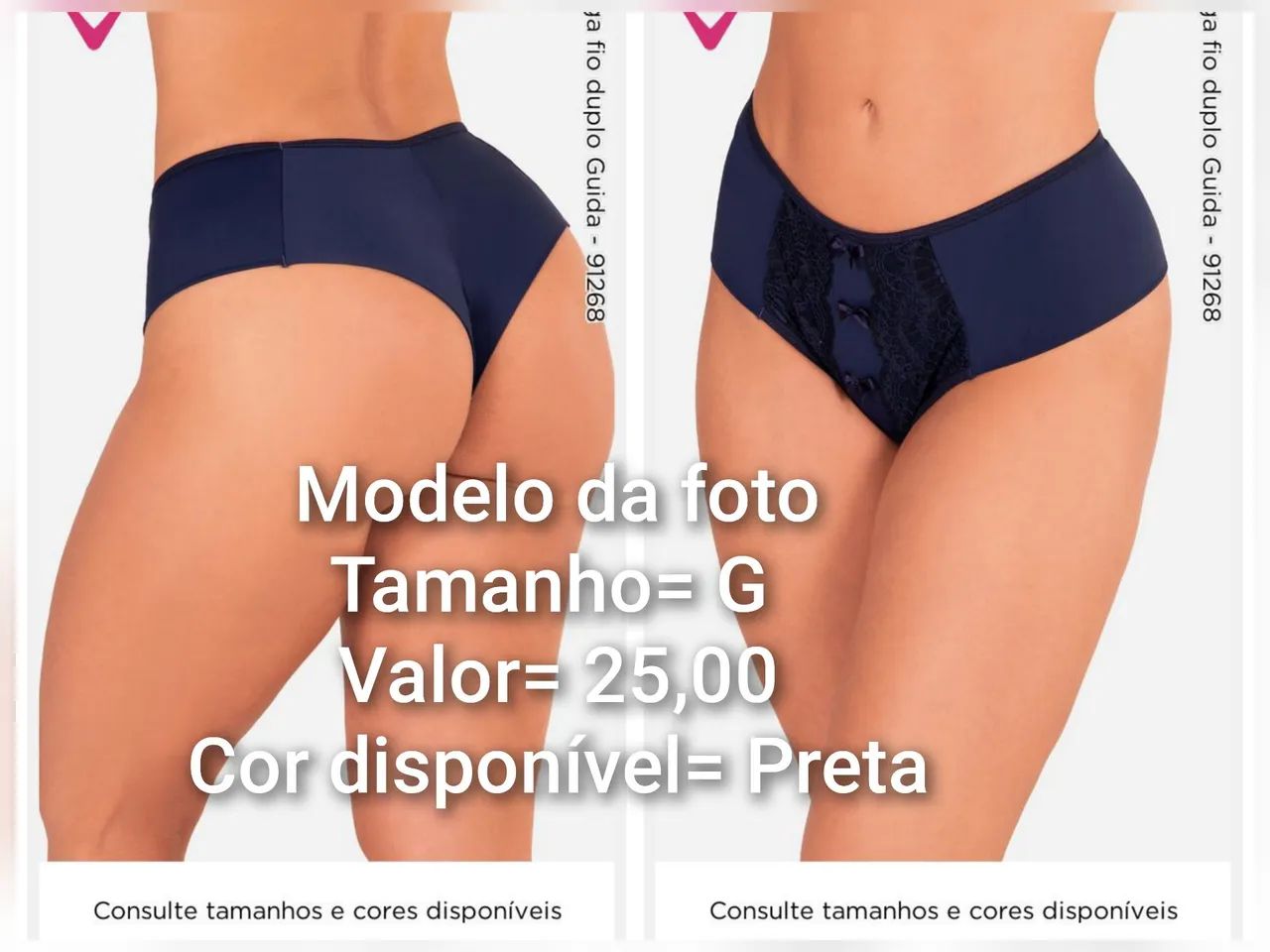 Calcinha Fio Duplo Brida - P - Preta - Foto 4