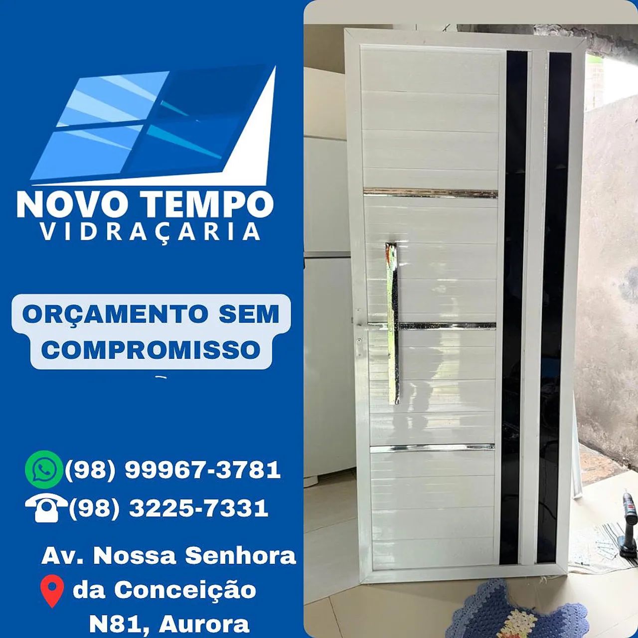 Porta de Segurança em Alumínio com Vidro - Foto 3