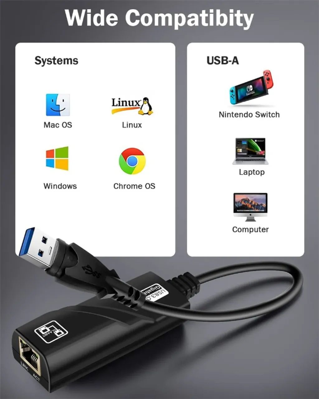 Adaptador USB 3.0 para RJ45 - Foto 3
