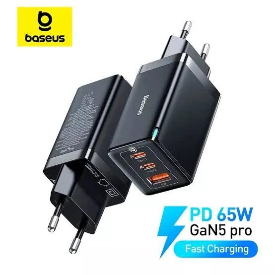 Carregador Baseus 65W 3 Portas Rápido - Foto 2