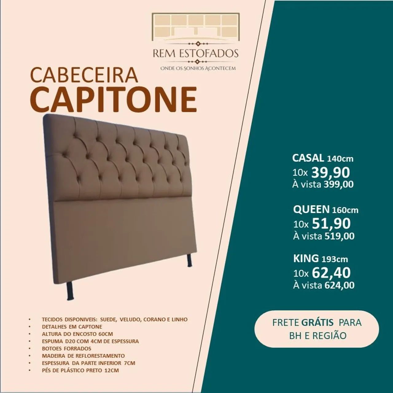 Cama Box com Baú e Cabeceira - Novo - Foto 4