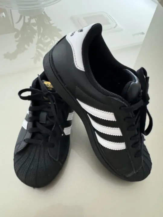 Tênis Adidas Superstar Preto Infantil Semi Novo