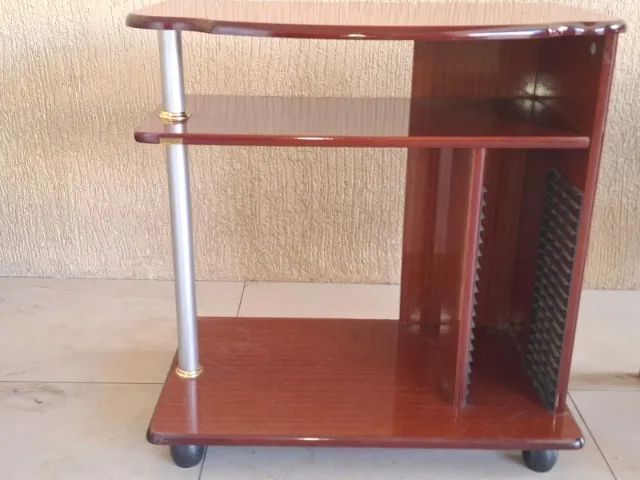 Rack Carrinho Multiuso Retro em Madeira para Som/Computador - Foto 2