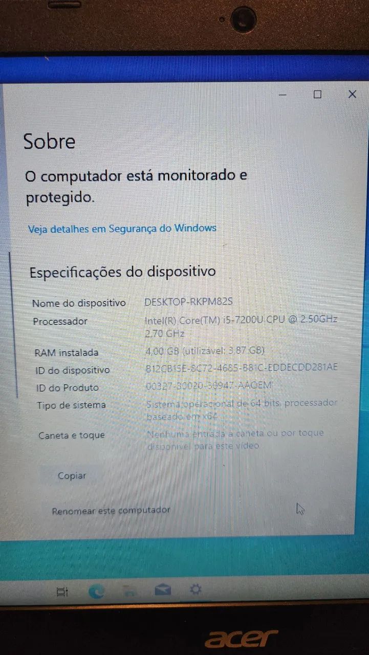 Notebook Acer Warred 4gb RAM 256GB SSD FUNCIONANDO TUDO - Foto 3