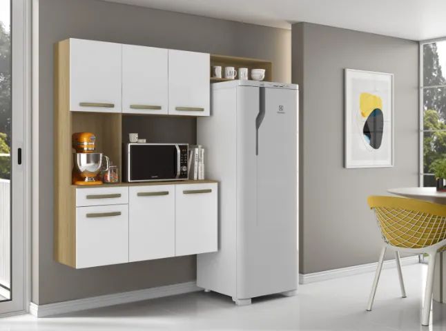 Cozinha Compacta Carol 6P1G com Balcao Atacama.Branco 