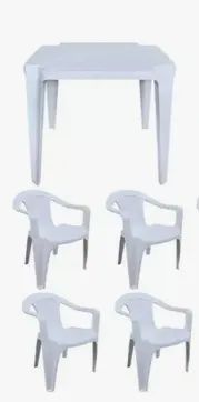 Mesa de plástico branca com 4 cadeiras - Foto 2