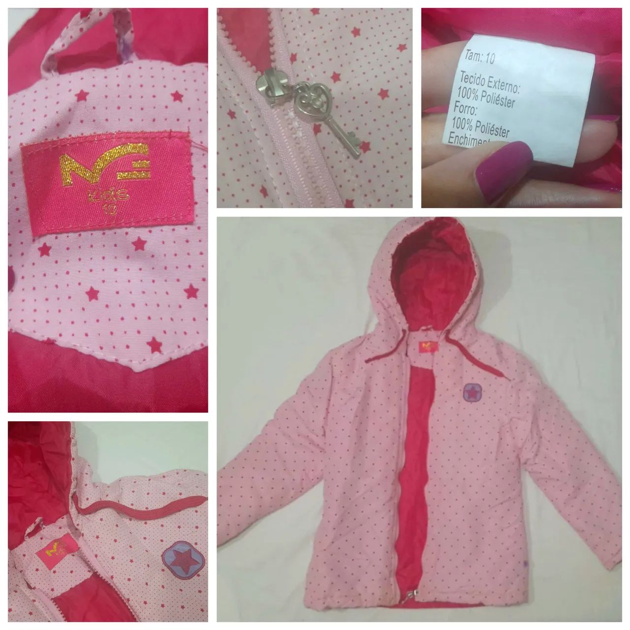 Jaqueta acolchoada Meltex Estrela Infantil 10 anos