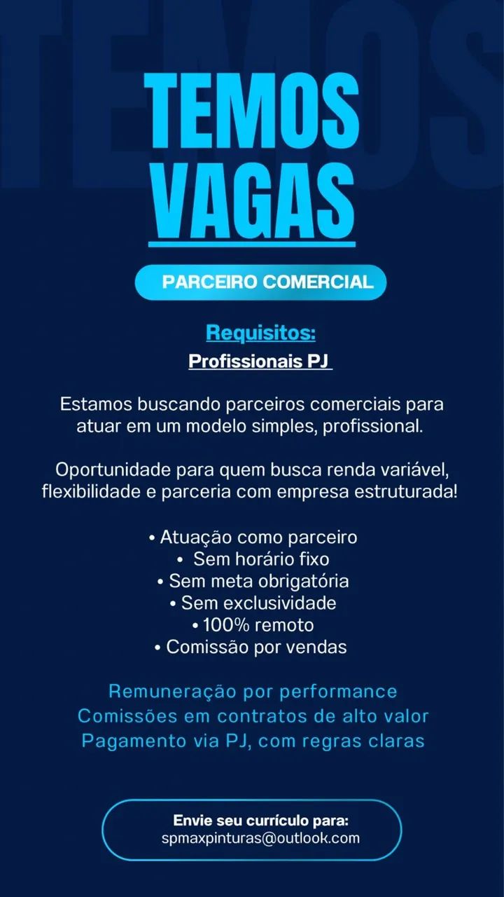 Vaga emprego para vendas 