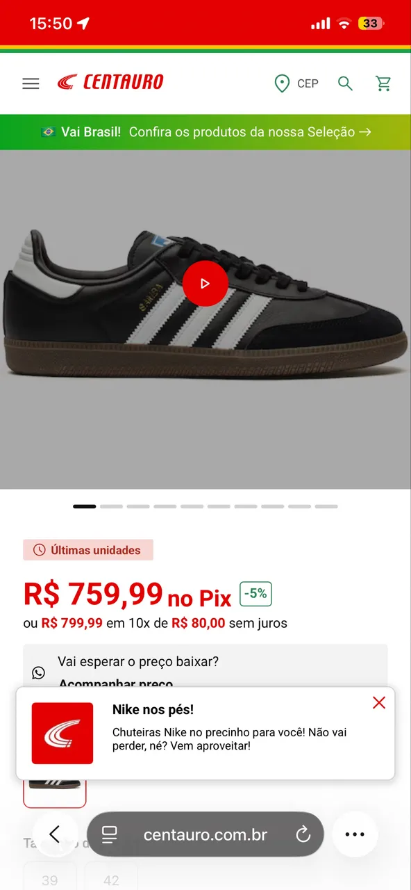 Tênis Adidas SL 7600 Original Novo Tamanho 41BR - Roupas - Jardim