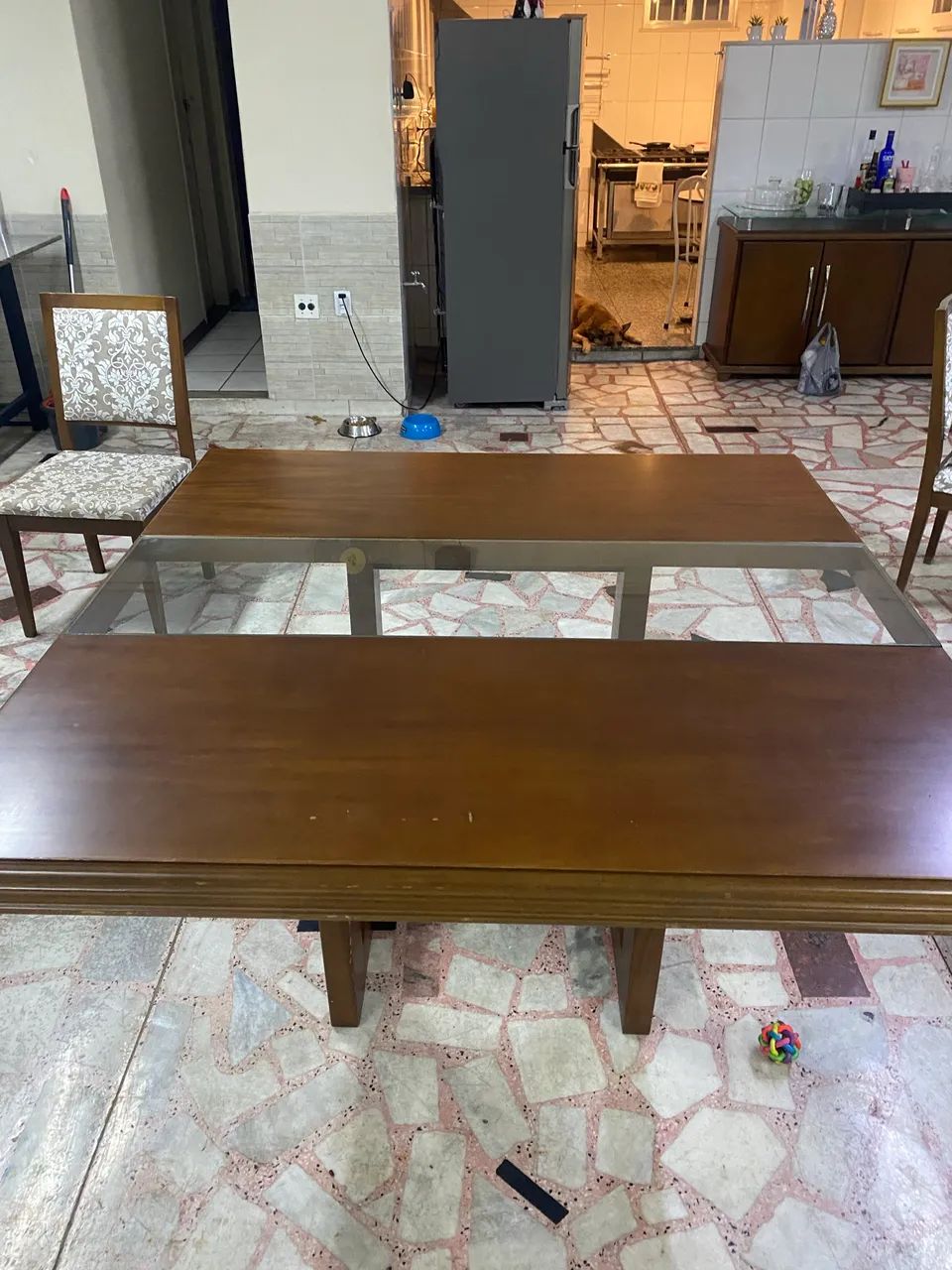 Mesa de madeira c vidro.  - Foto 2