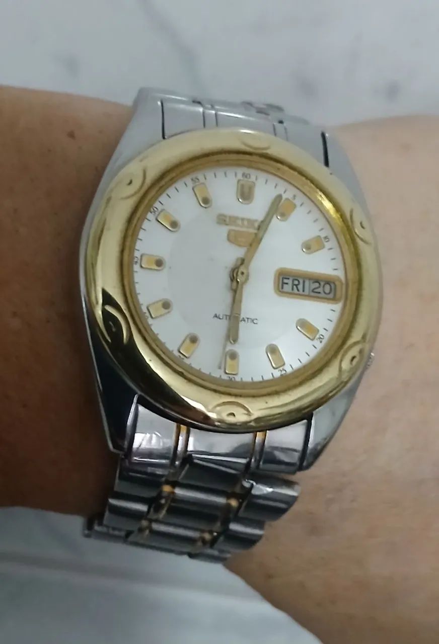 Belíssimo relógio antigo original SEIKO 5, automático,  vintage anos 80 - Foto 3