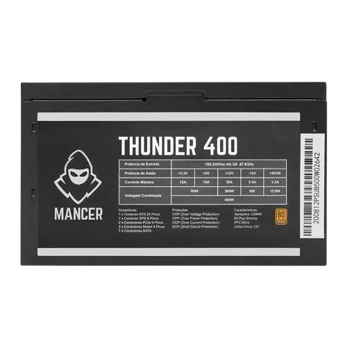 Fonte Mancer Thunder 400W 80 Plus Bronze - Foto 4