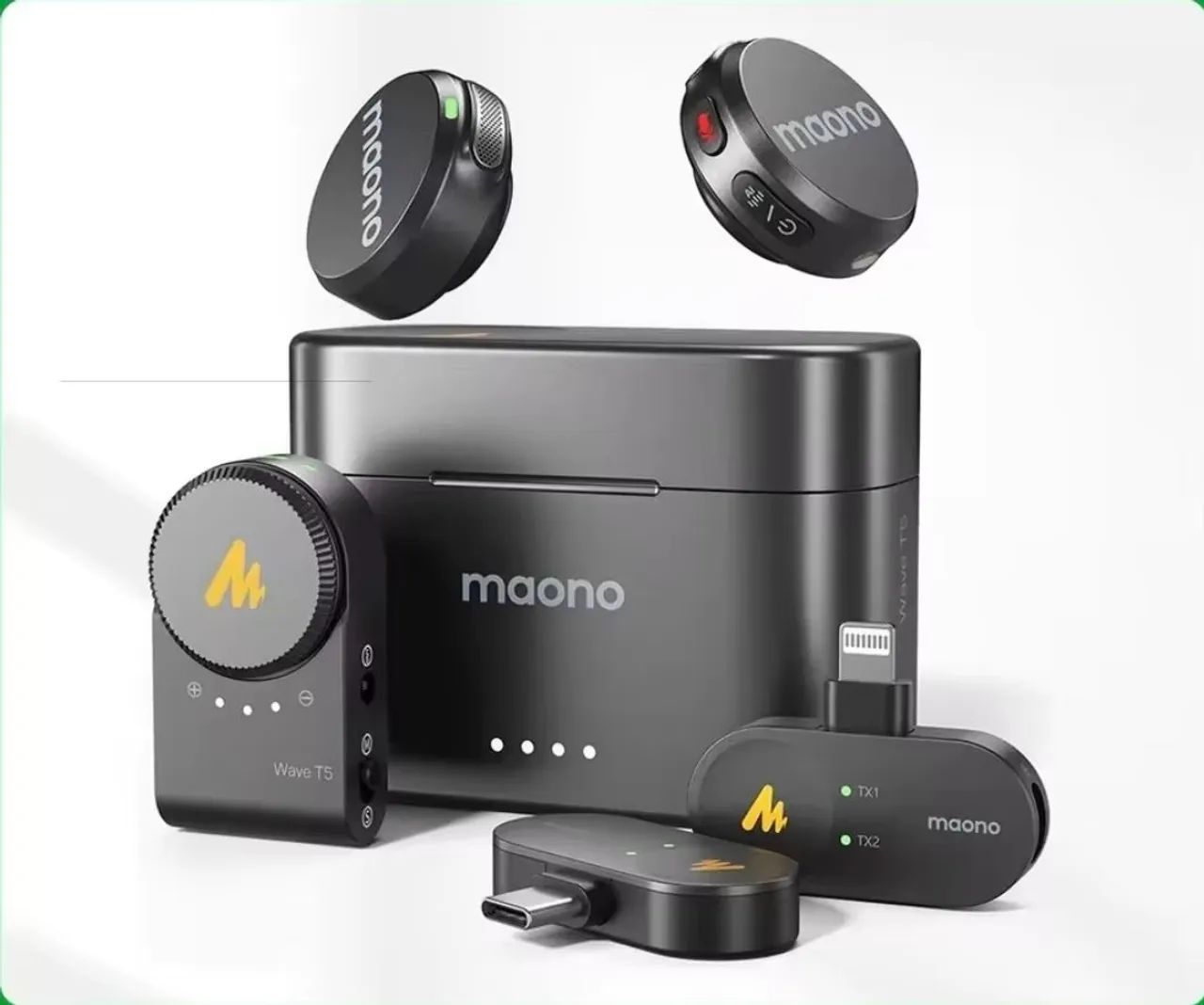 Microfone lapela Maono wave t5 - completo