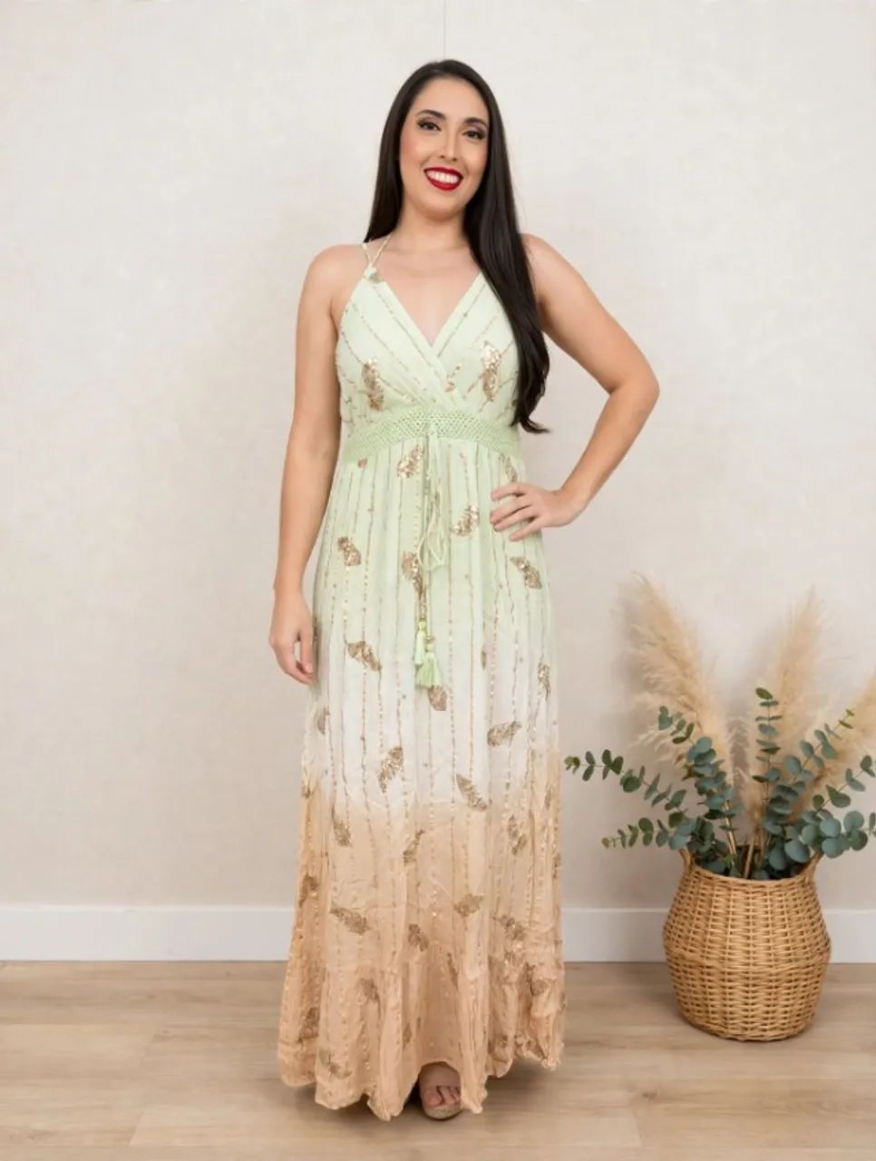 VESTIDO DEGRADE BOHO - EFEITO VISUAL QUE ALONGA - Foto 2