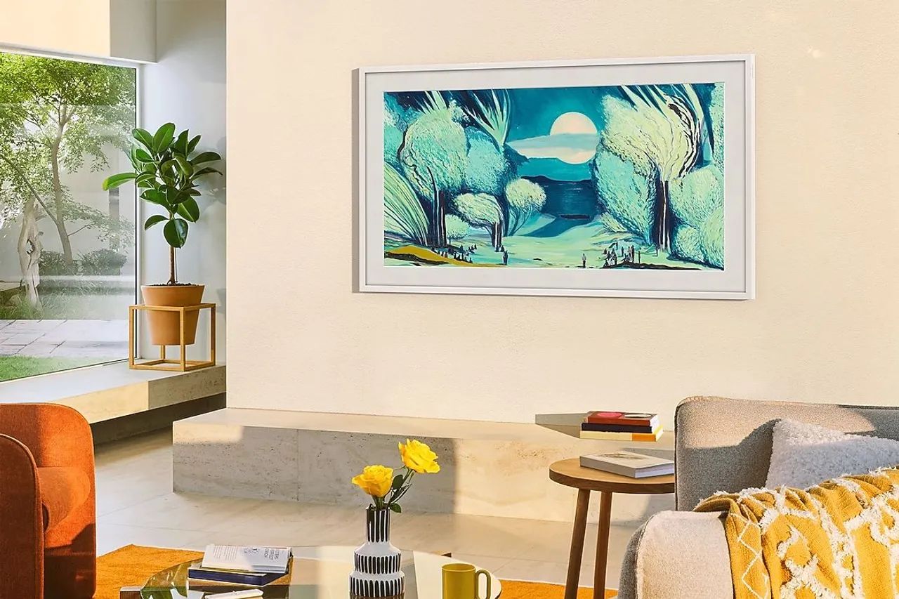 Samsung TV que vira quadro 55 polegadas QLED 4K com IA e Moldura - Foto 3