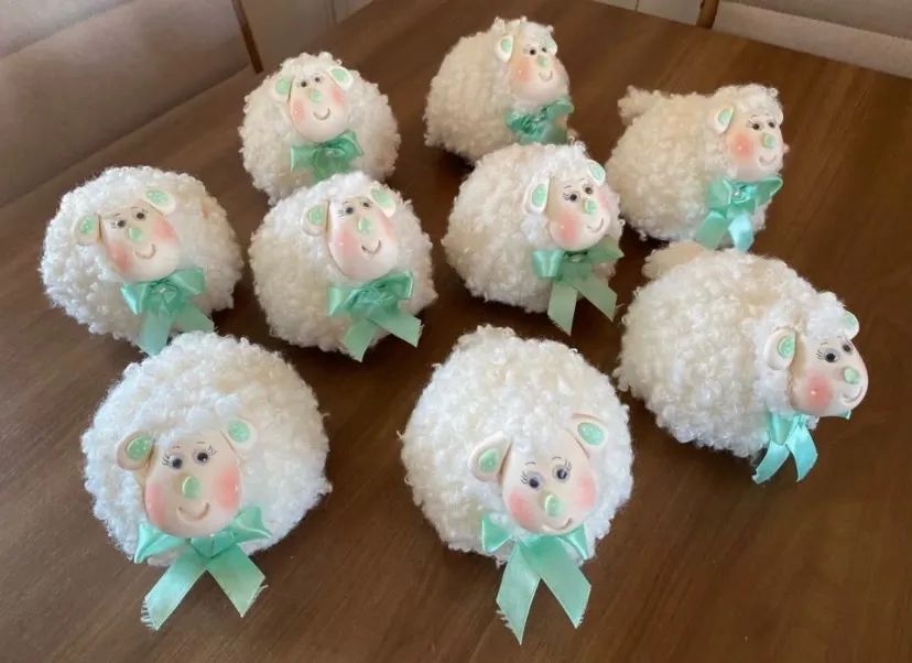 Ovelhas decorativas de biscuit. - Foto 4