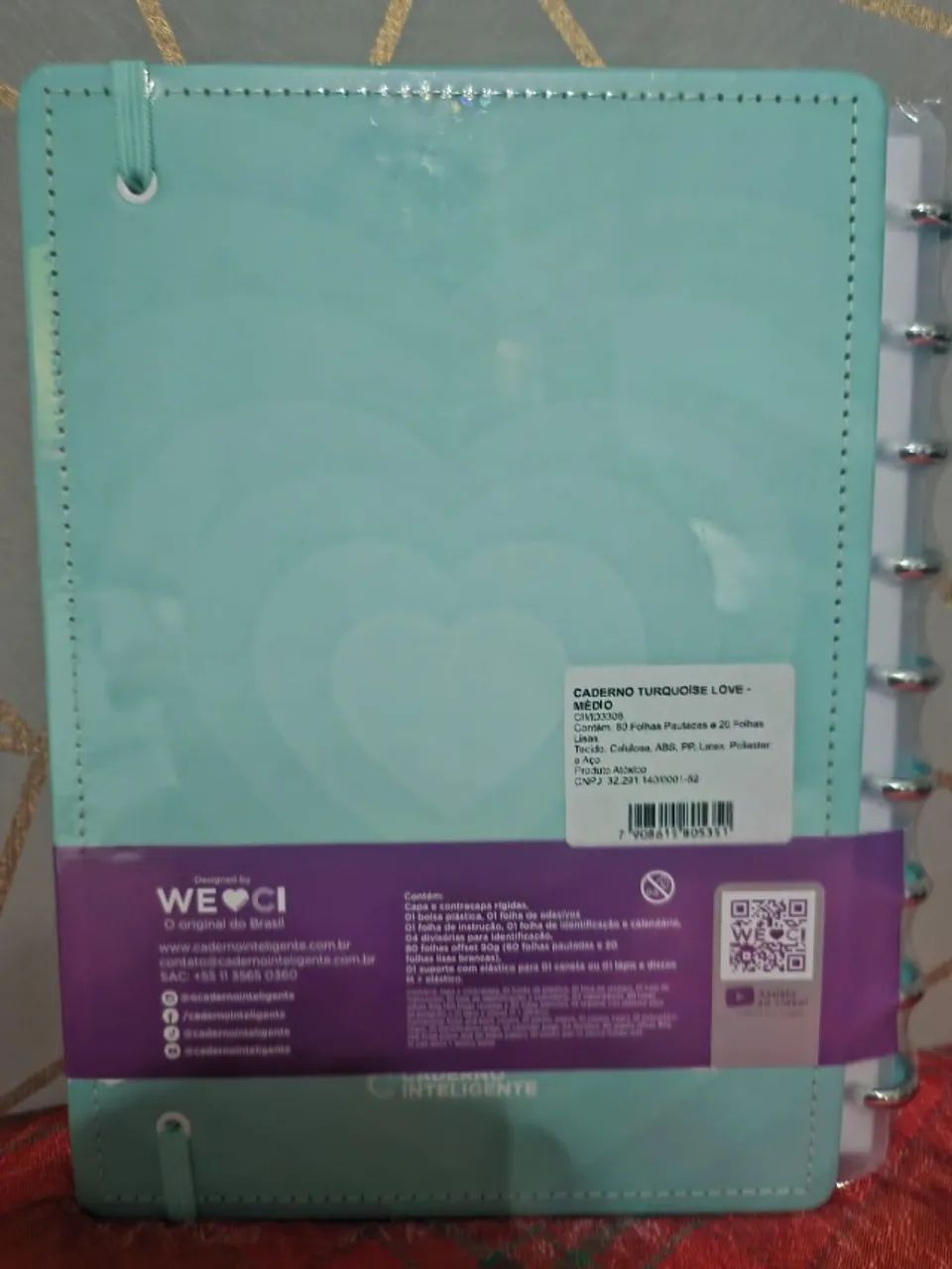 Desapego Caderno Inteligente Turquoise Love - Tamanho Médio64985826456578121