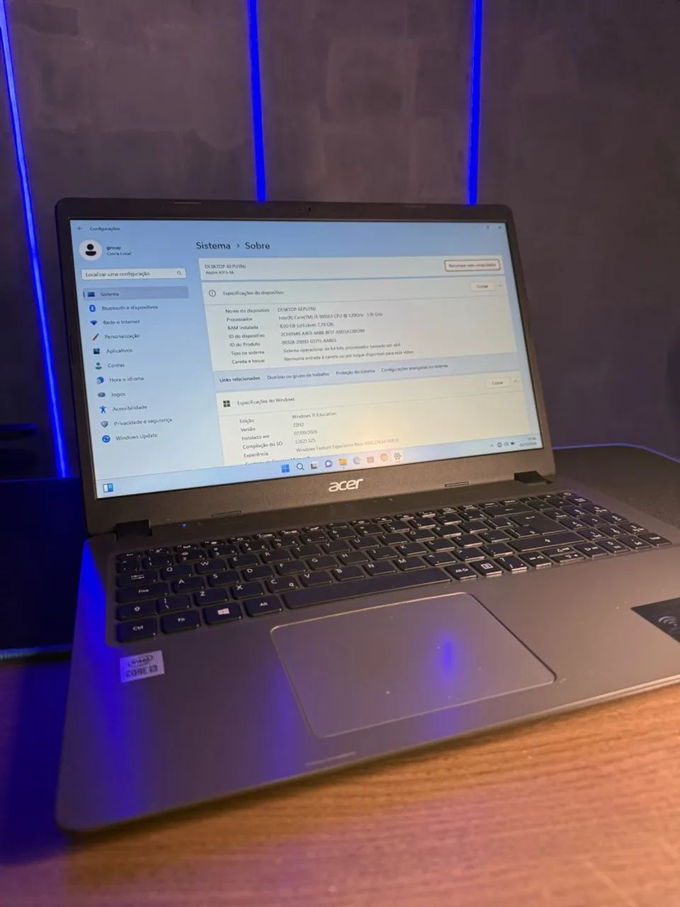 Notebook acer aspire 3