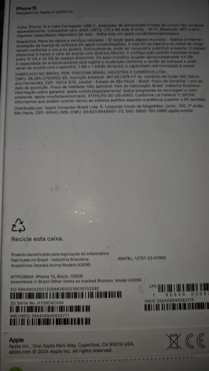 IPhone 15 128GB Lacrado com NFiscal - Foto 2
