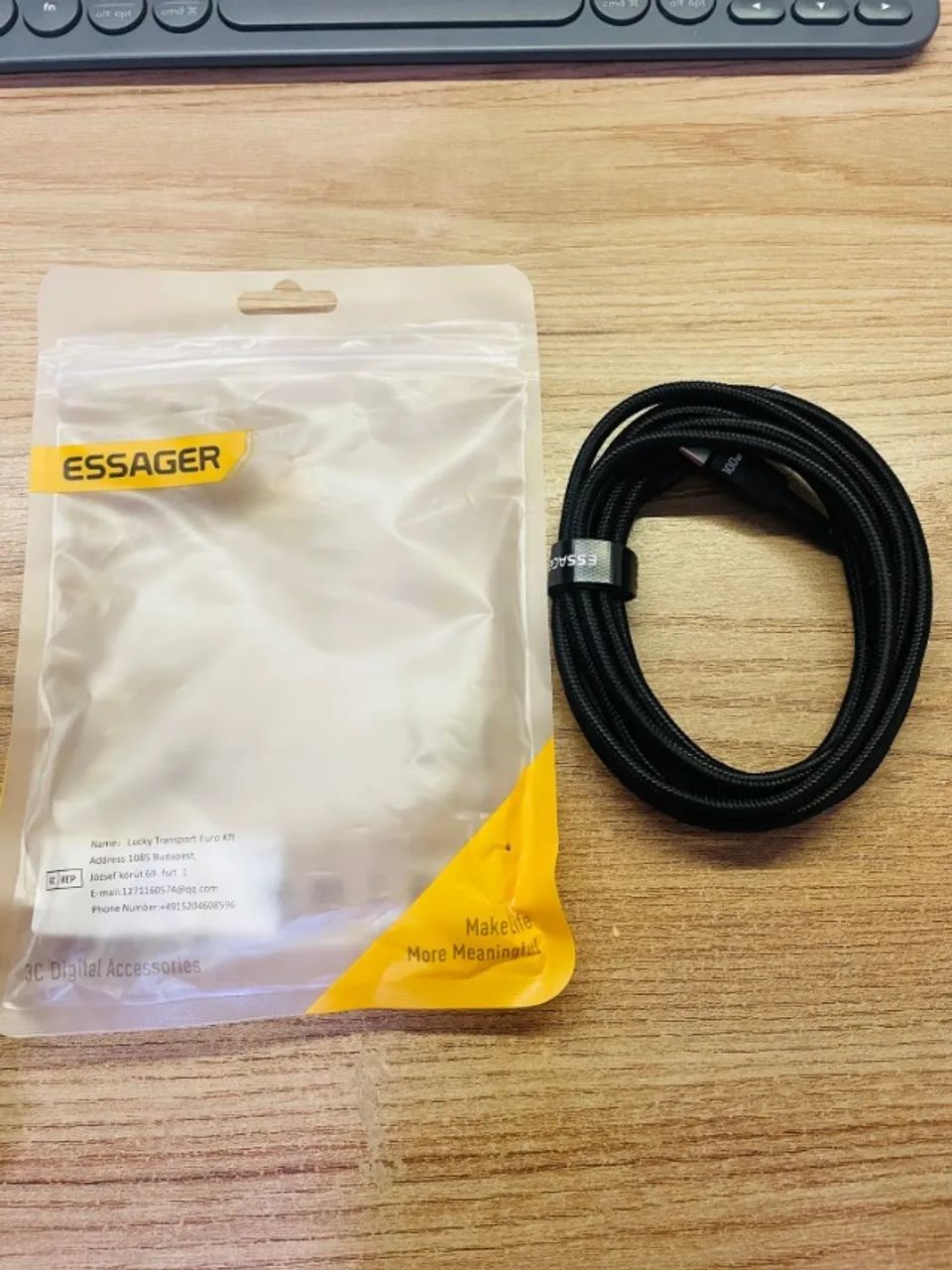 Cabo usbC essager 100W (2 metros) NOVO