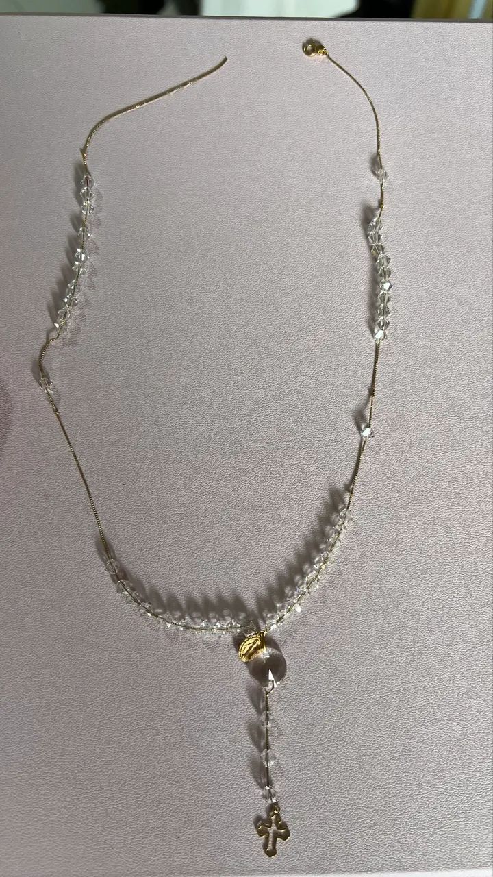 Colar de ouro 18k com cristais  - Foto 2