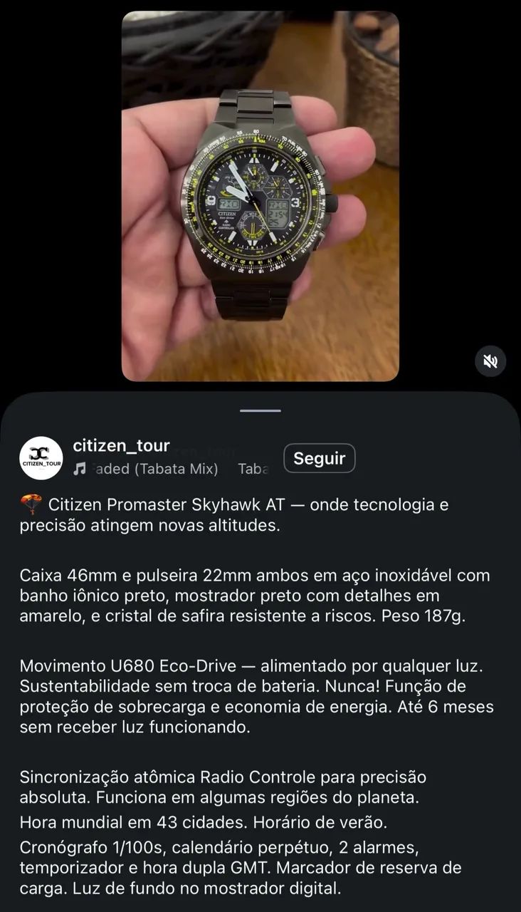 Relógio Citizen Promaster Skyhawk JY8127-59E novo e sem uso - Foto 3