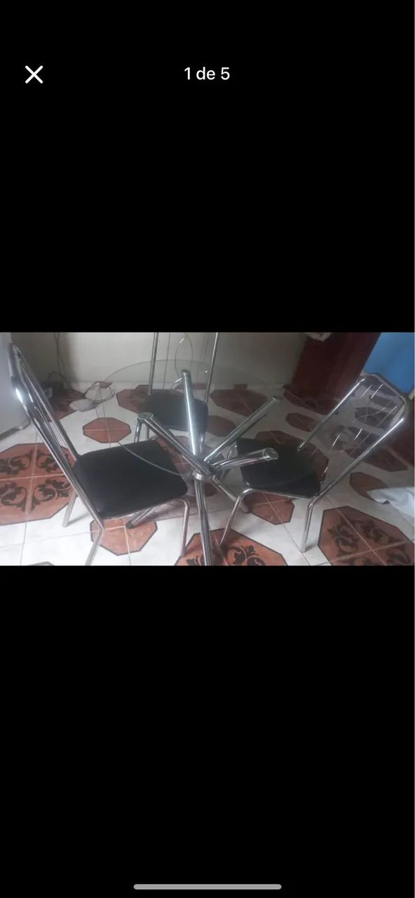 Mesa de vidro 4 cadeiras  - Foto 2