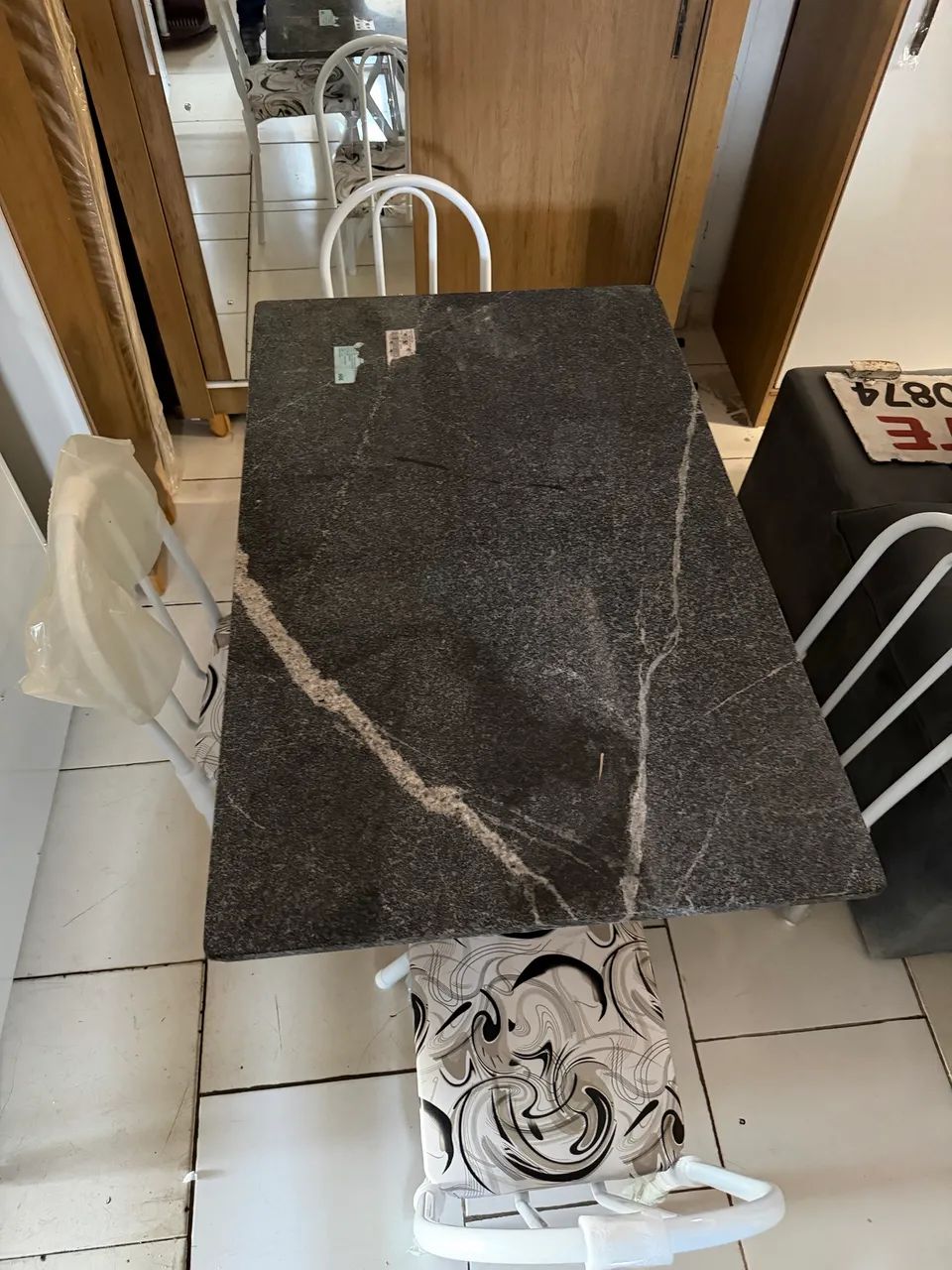 Mesa 4 cadeiras com pedra granito 1,20 Mt 