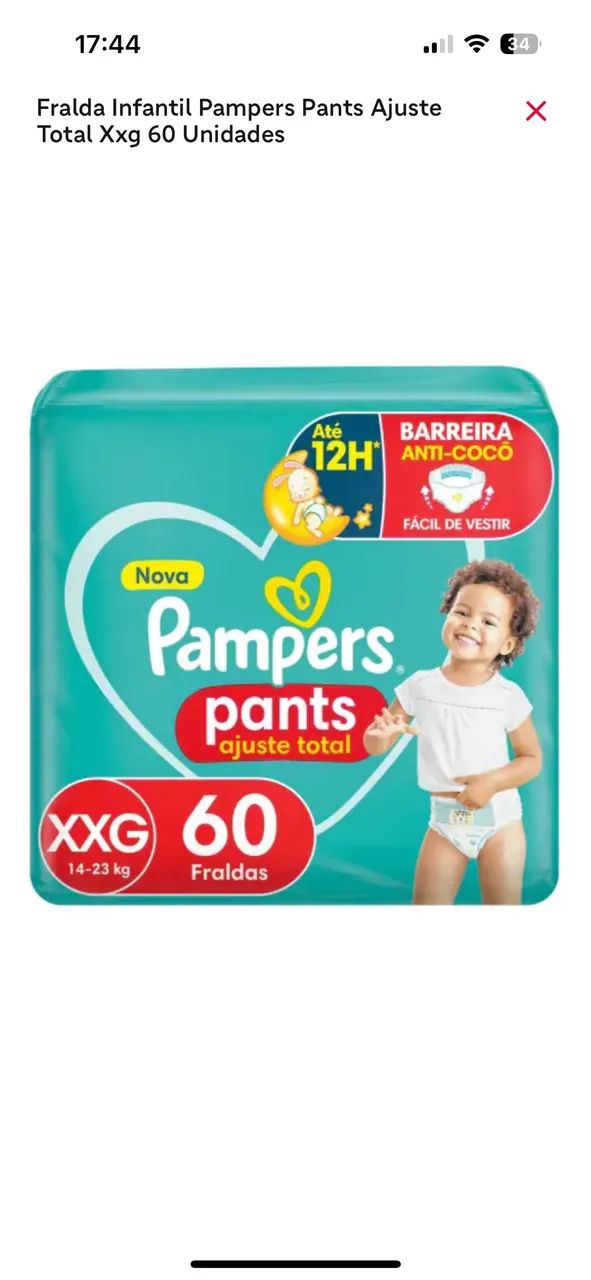 Fralda Pampers Pants XXG