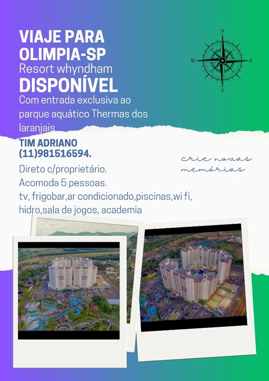 Semana de férias Olímpia Thermas dos laranjais 