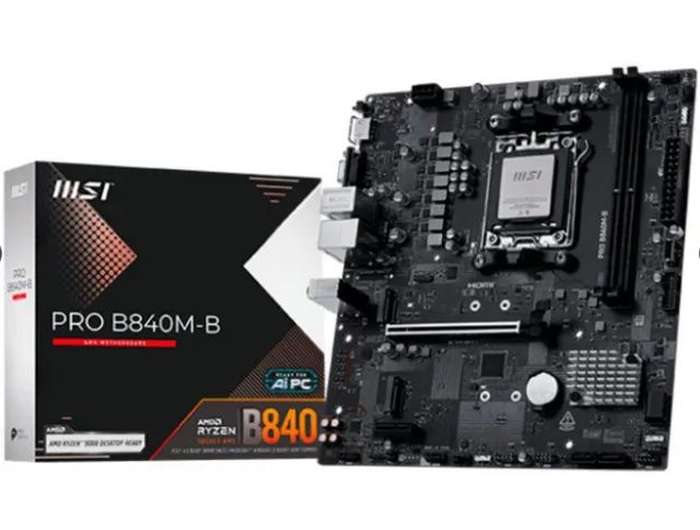 KIT UPGRADE AM5 R7 7800X3D + MSI PRO B840M-B + 32GB DDR5 6400MHZ - NOVO C/ NF - Foto 2
