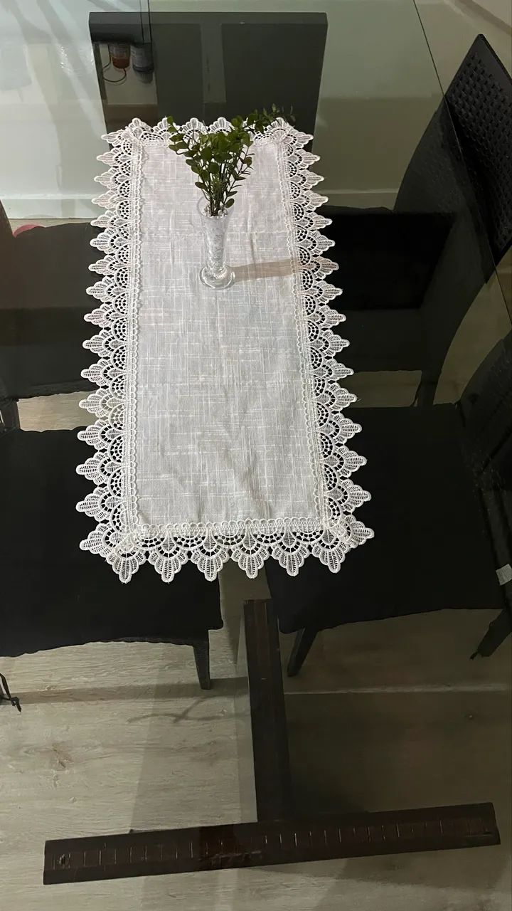 Mesa de Jantar com Tampo de Vidro e Base em Madeira / MDF (Apenas a Mesa) - Foto 4