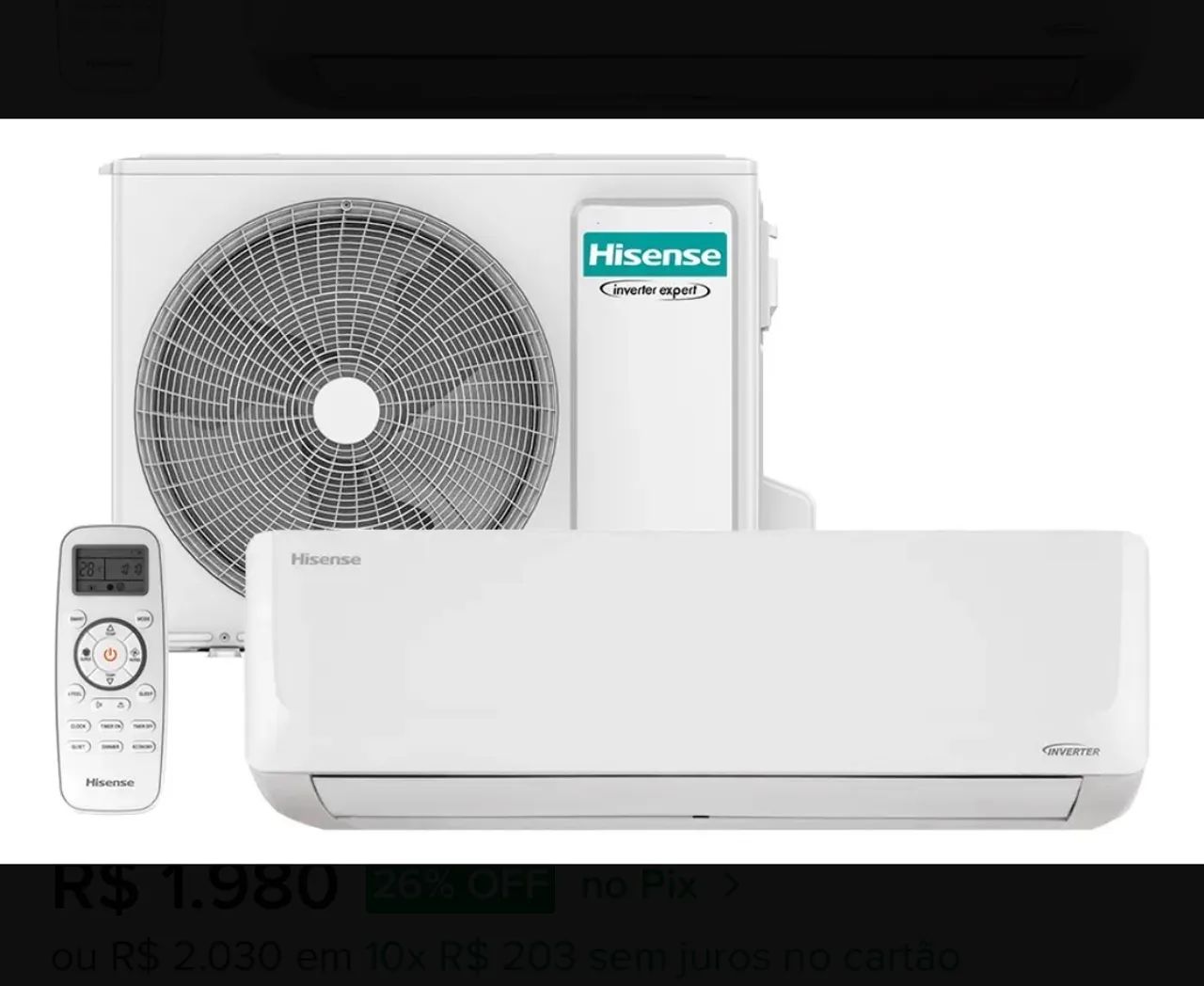 Ar condicionado Hisense 12.000 BTUs